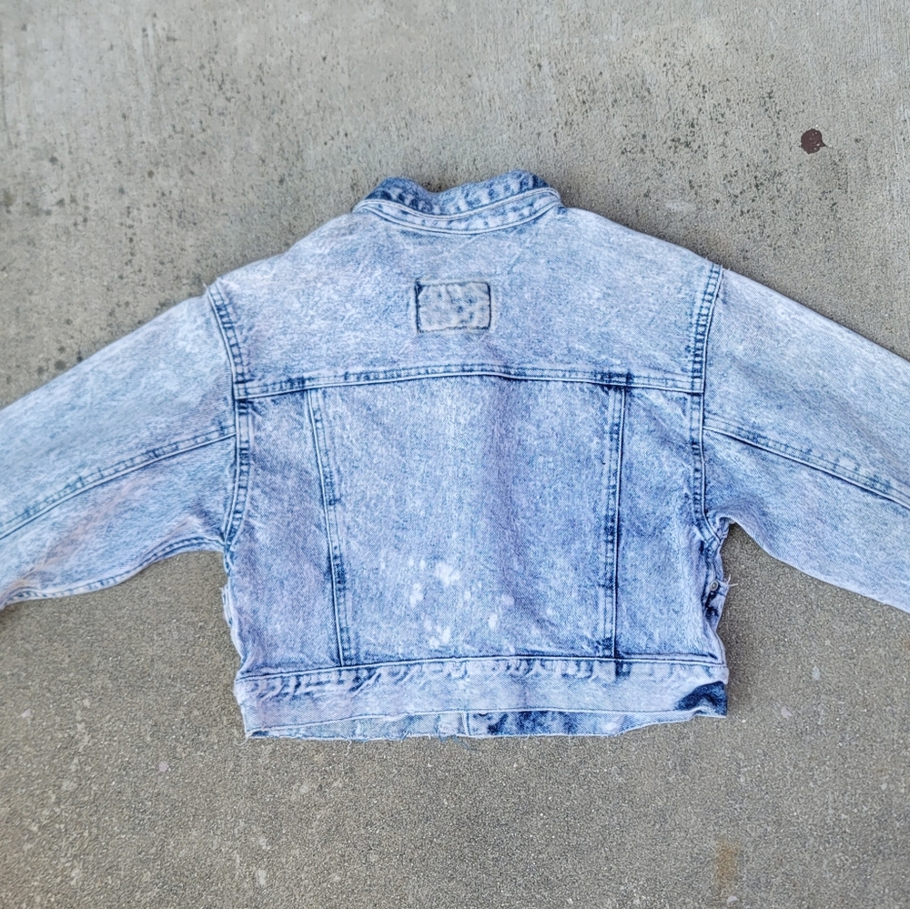 Vtg Code Bleu Acid Washed Cropped Distressed Jean Denim  Japanese Jacket - Picture 3 of 9